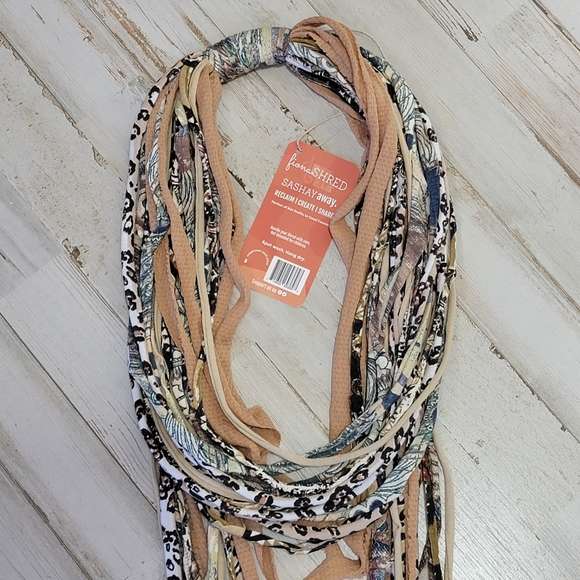 Dona Bela Shreds "Fiona" Upcycled Textile Scarf - Picture 7 of 9